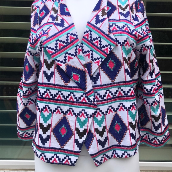 Rory Beca Lance Embroidered Blazer in White SzM - Picture 5 of 8